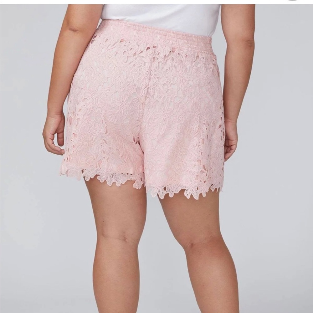 Lane Bryant Pink Lace Lined Shorts - Picture 2 of 4